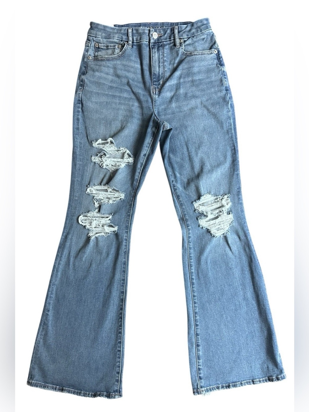 American Eagle Jeans Womens 8 Curvy Super Hi Rise Flared Next Level Stretch